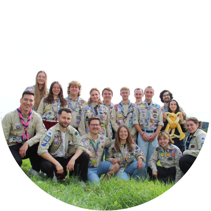 Leitendenwochende: Teambild der Leitendenrunde des Pfadfinder*innen Stamms Galileo Galilei